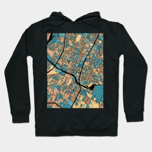 Austin Map Pattern in Mid Century Pastel Hoodie